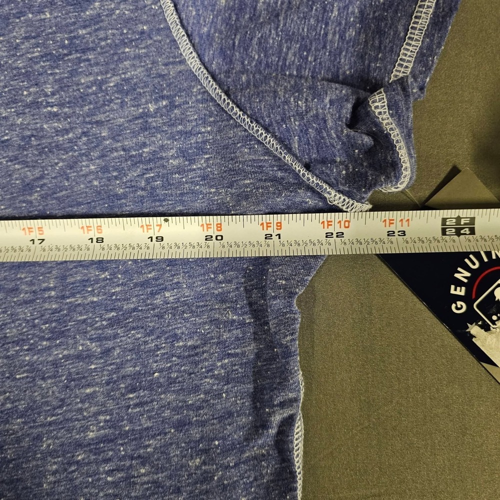 Chicago Cubs MLB‎ Baseball Womens Crop Heathered Blue T-Shirt XL New With Tags - Picture 5 of 8